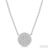 1/6 ctw Disc Round Cut Diamond Petite Pendant in 10K White Gold